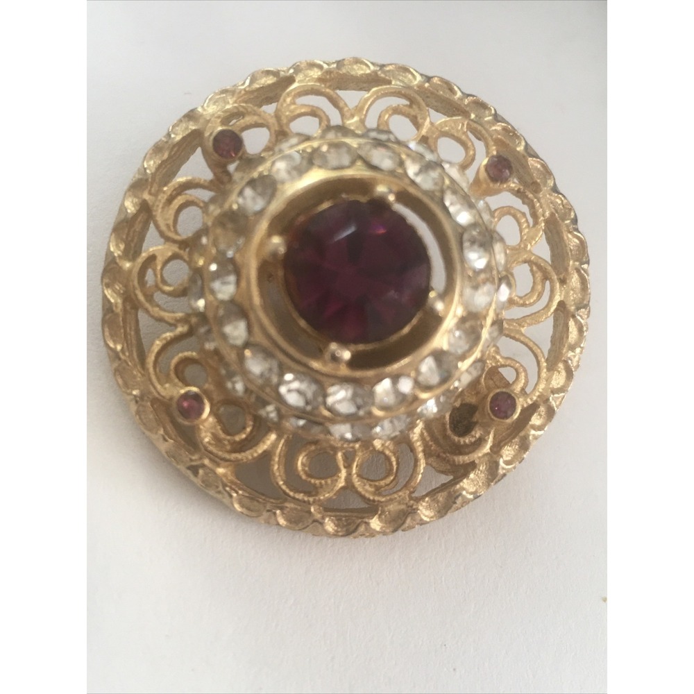 VINTAGE Royal HEIDI DAUS for Jim Walters Statement CLIP Earrings Gold tone